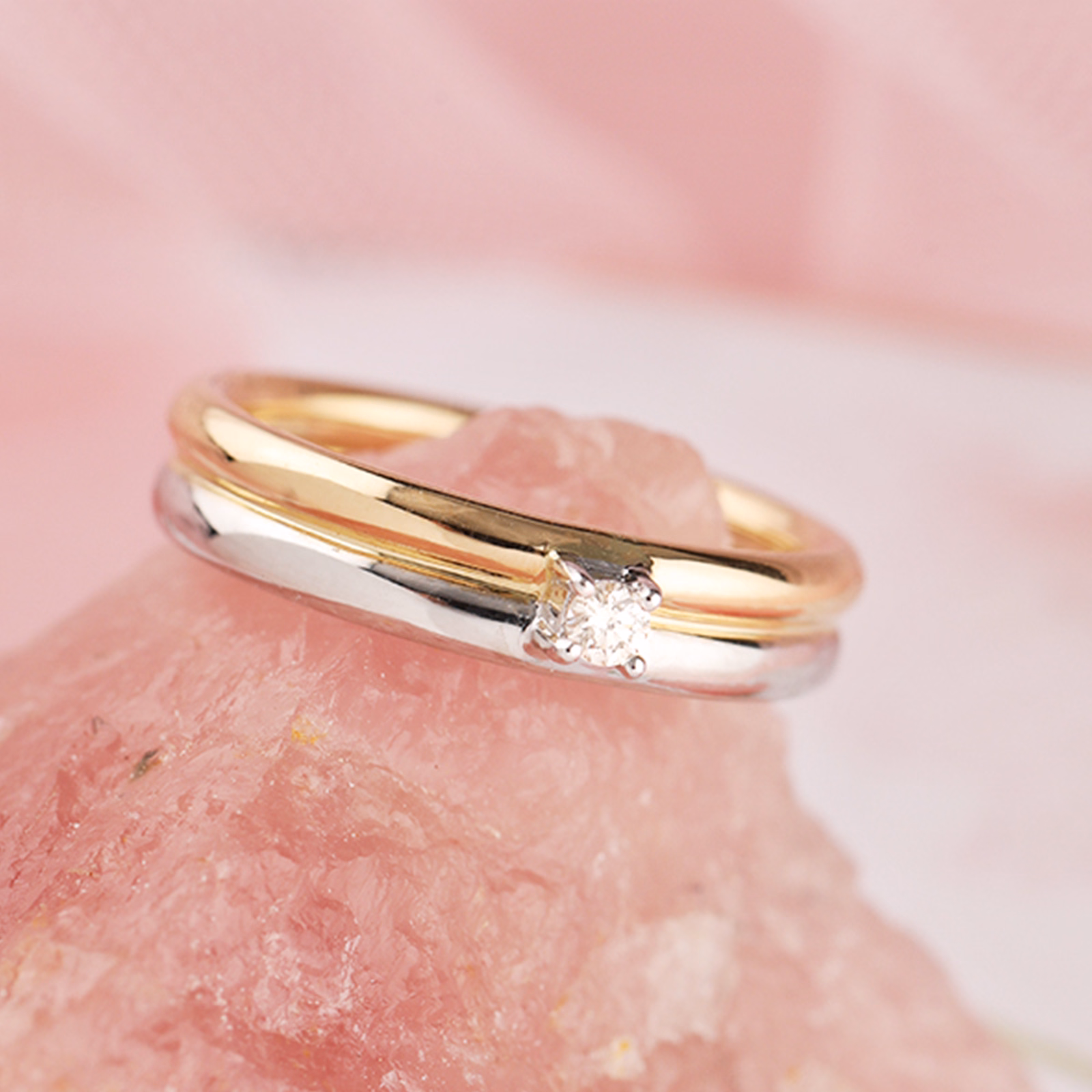 Diamond Rings 14 Karat Two Tone Gold Classic Two-Tone Diamond Ring